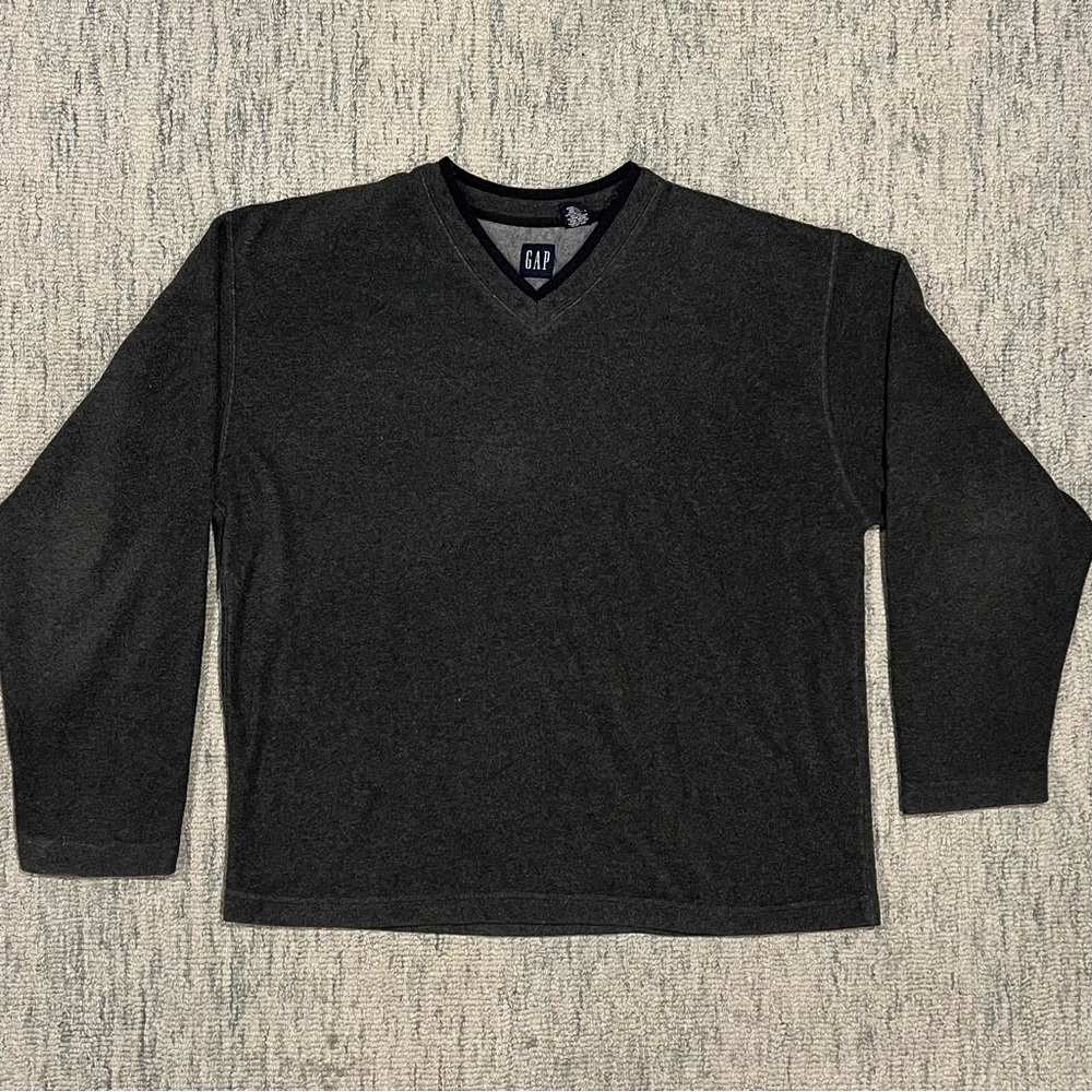 Vintage: GAP Men's Charcoal V-Neck Sweater